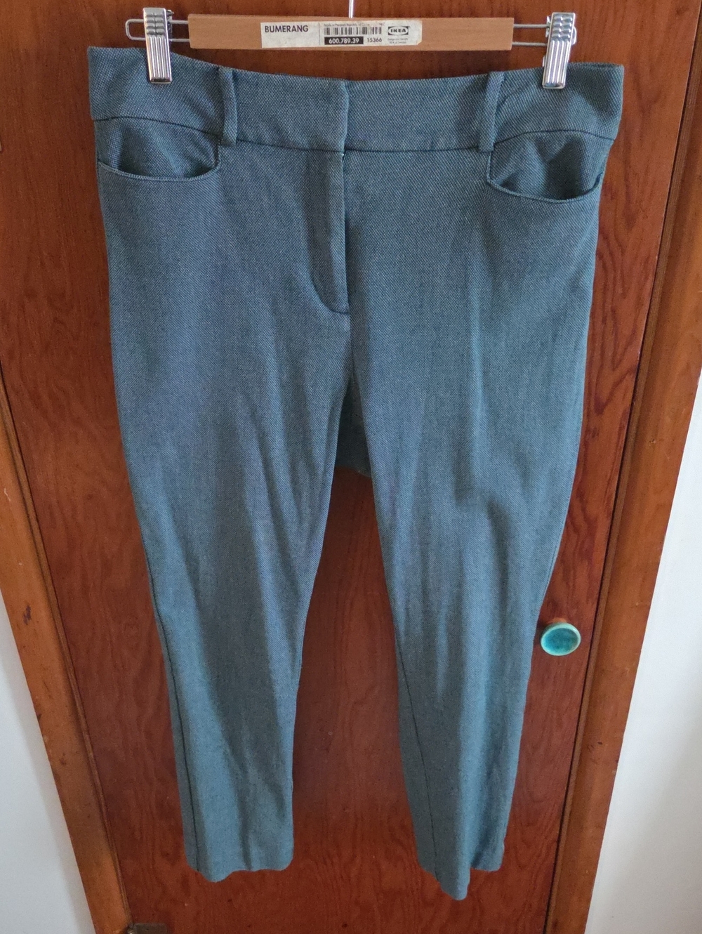 Ann Taylor Slim Straight Pants in Teal Green